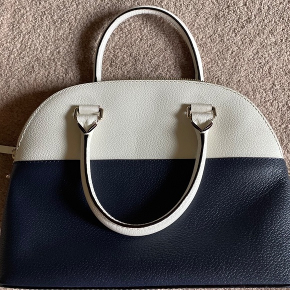 Navy and white leather Kate Spade bag - Picture 2 of 3